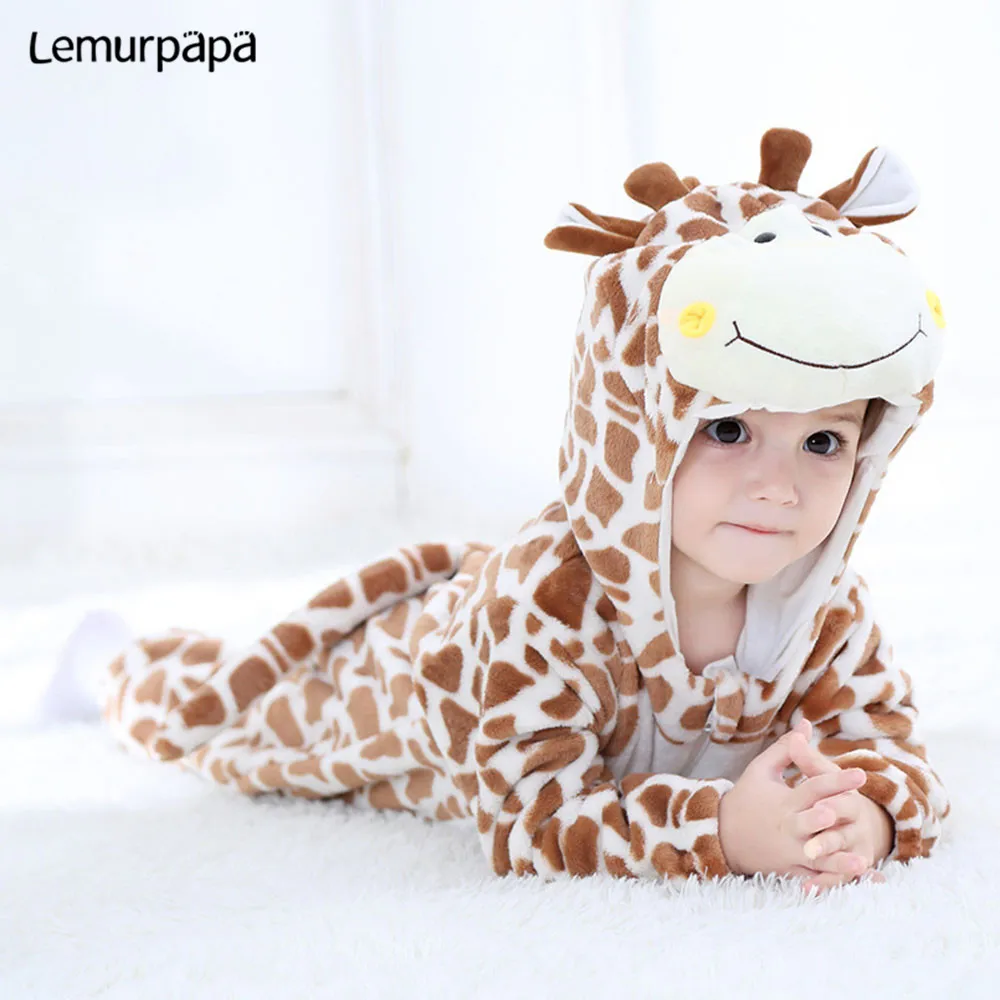 Одежда для маленьких девочек с рисунком жирафа; комбинезон для новорожденных мальчиков; хлопковые милые детские комбинезоны; Комбинезон Детский Костюм