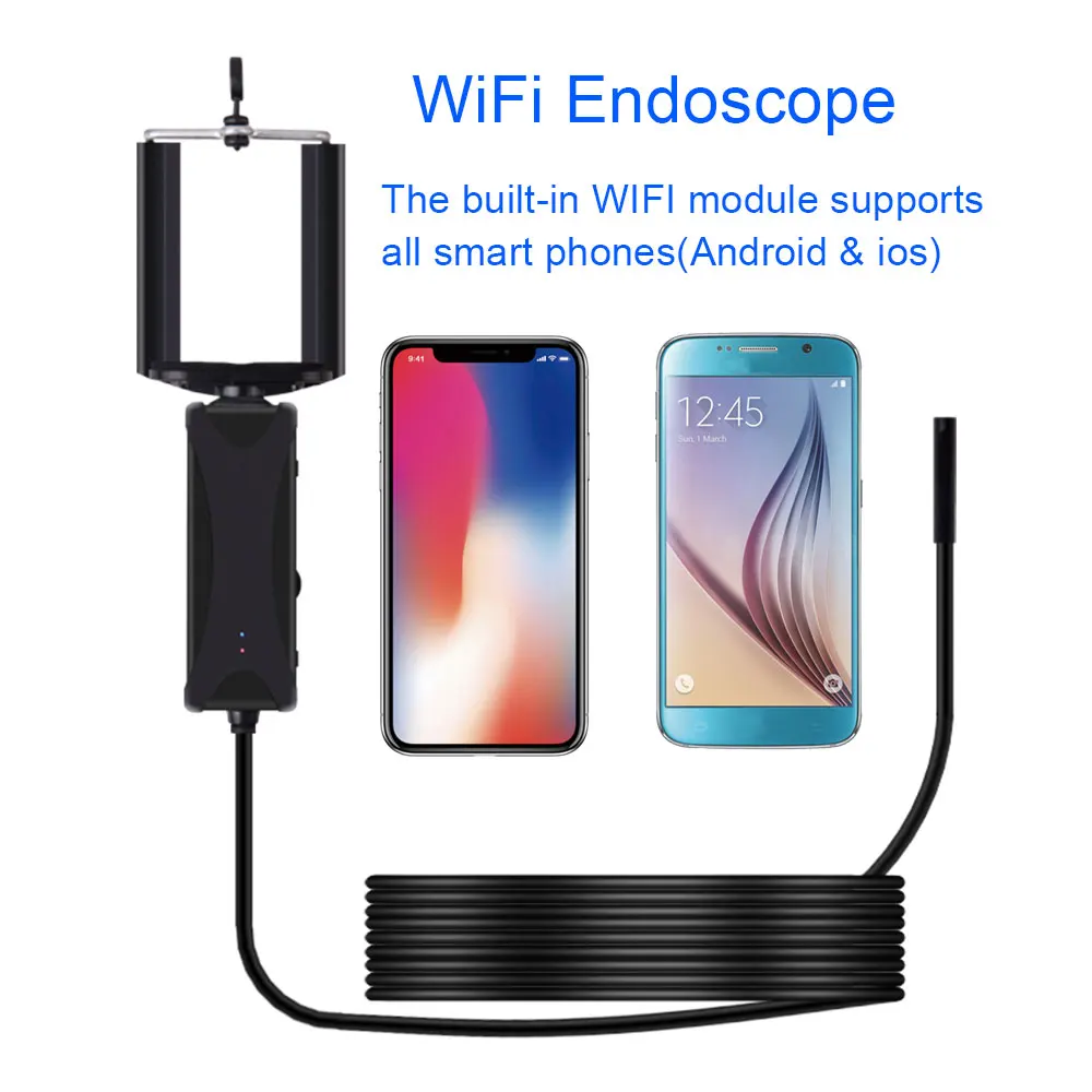 

Wifi Ear Endoscope Real-Time Inspection Camera Video Photos 5.5mm Handheld Ear Spoon Borescope Mobile ios Phone IP67 Waterproof