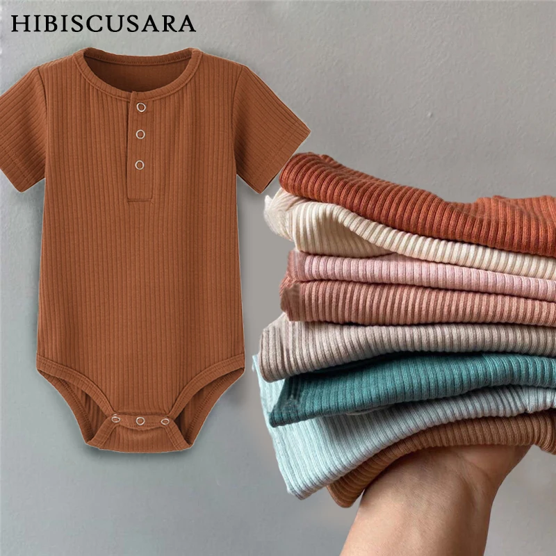 Baby Boy Romper Girl Knit Pajamas Jumpsuit Ribbed Clothes Knitted Stretch Newboron Summer Rompers Playsuit | Детская одежда и