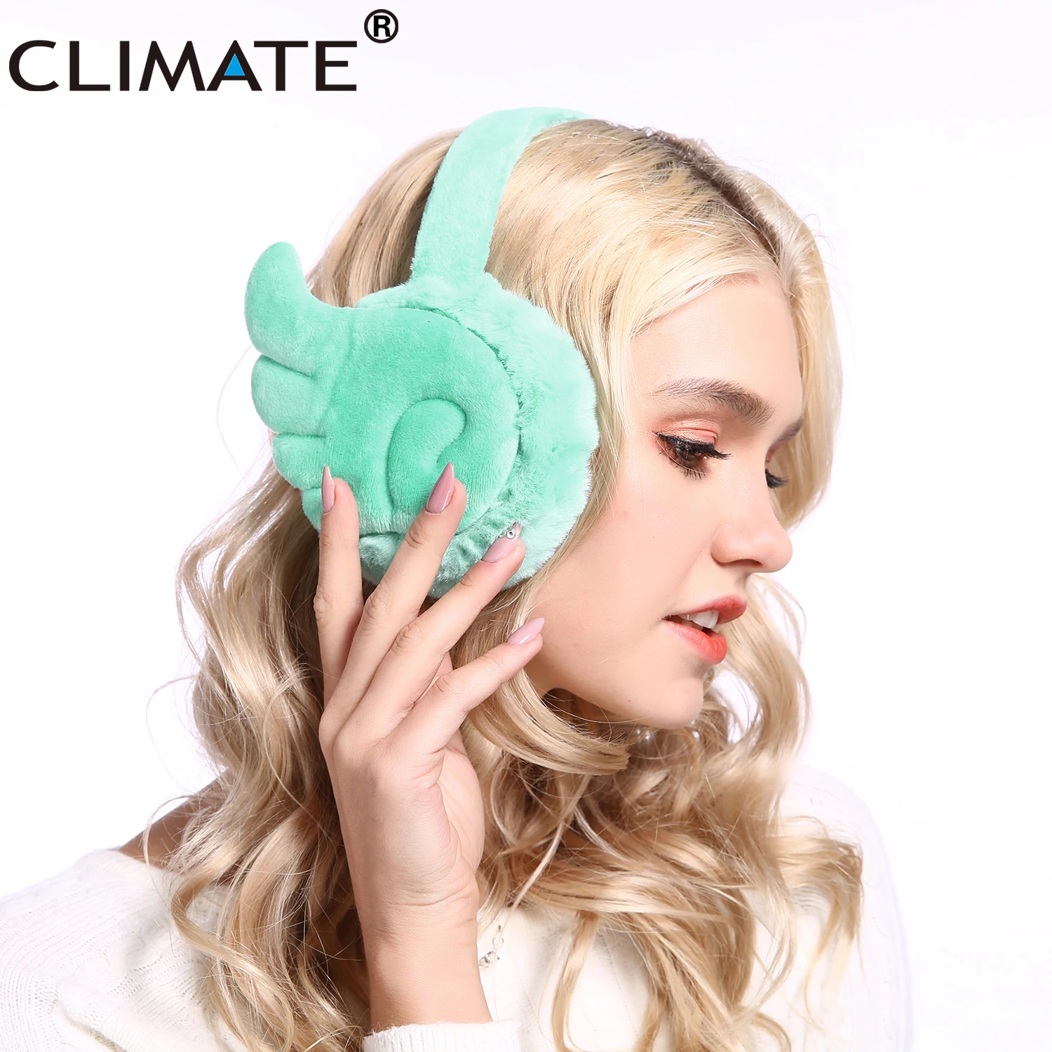

CLIMATE Women Cute Earmuffs Angle Ear Muffs Lovely Wing Ear Muff Warmer Lovely Warm Ear Muffs for Women Teenager Girls