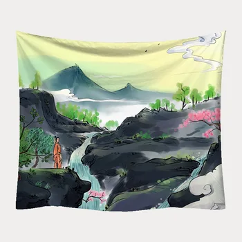 

Nordic Style Hanging Cloth Decorative Tapestry Tapestry Beach Towel Chinese Style Landscape Printed Blanket Wall Tapestry