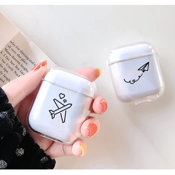 

Soft Silicone Cute Earphone Case For Apple airpods Case Luxury Travel Airplane Transparent Airpods Case in Earphone Accessories