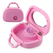 Девичье сердце Музыкальная шкатулка для украшений балетная девочка розовый синий Красивая музыкальная шкатулка для ювелирных изделий детское зеркало подарок на день рождения для девочки