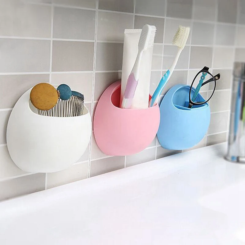 Toothbrush Holder Wall Suction Cups Shower Holder Cute Sucker Bathroom Accessory 