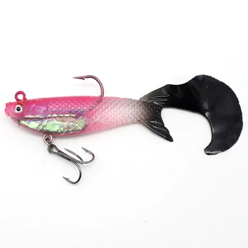 

2020 popular Sickle tail soft lead head soft fishing shad lure sea bass bait from china