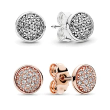 Модные 925 пробы серебряные серьги-гвоздики с ПАВЕ, уникальный дизайн, серьги-гвоздики для женщин, ювелирные изделия