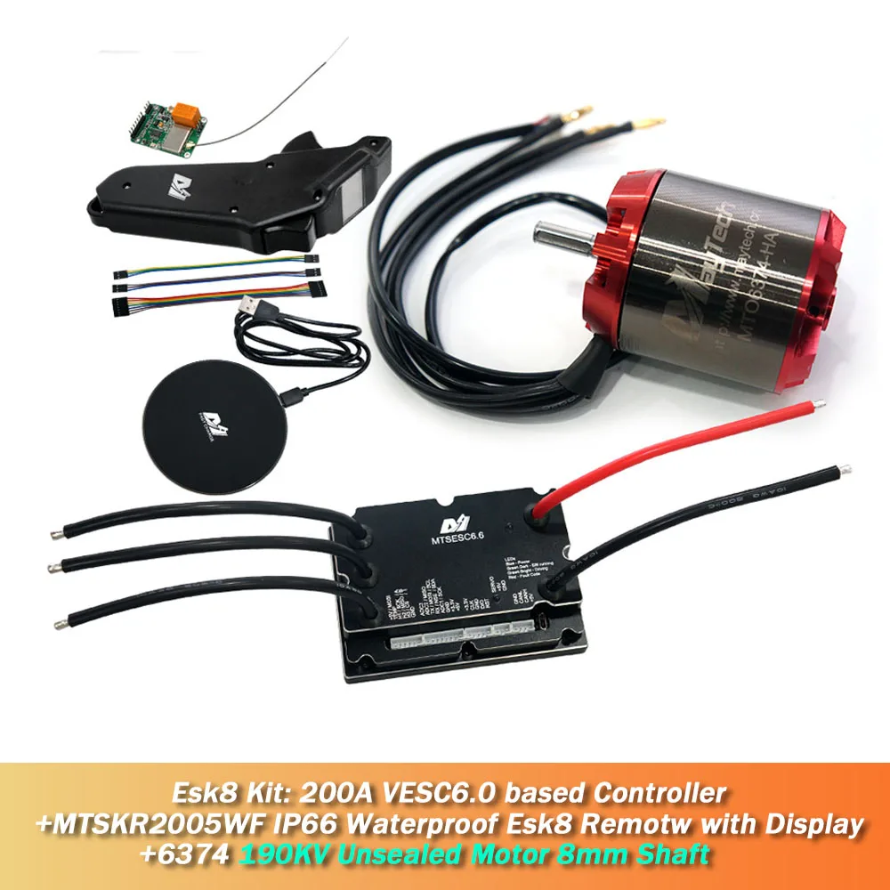 Maytech 200A VESC Remote Set for Electric Mountainboard 6374 170KV Motor MTSKR2005WF IP66 Waterproof | Электроника