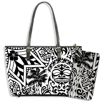 

Twoheartsgirl Women Trendy Shoulder Bag Polynesian Tribal Tradition Design Female Casual Travel Handbags Novelty Shoulder Totes