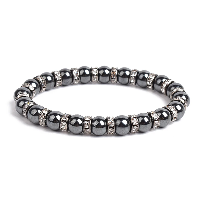 

Cool Weight Loss Magnetic Therapy Bracelet Health Care Bead Hematite Bracelet Men Women Natural Stone Charm Slim Jewelry Pulsera