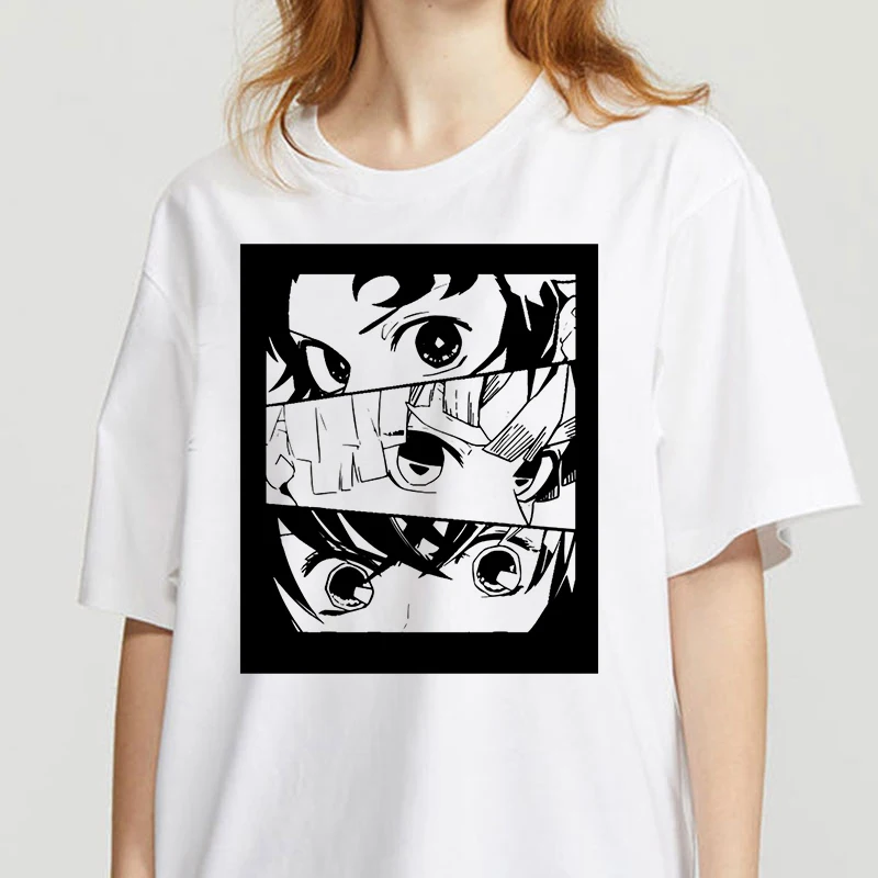 

Japanese Cartoon Print Graphic Tees Women Cute Cartoon T-Shirt Short Sleeve O-Neck Fashion Tshirt Casual White Tops Tee Female