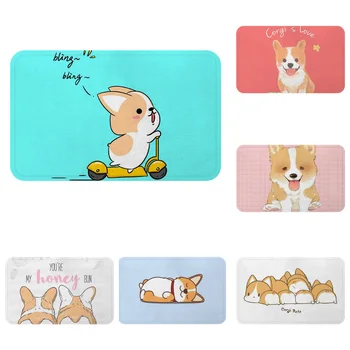 

Sleep Smile Corgi Dog Baby Puppy Pet Mat Bath Carpet Decorative Anti-Slip Mat Room Car Floor Bar Rug Door Home Decor Gift