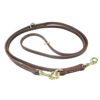 

1Pc Durable Leather Double-headed Multifunctional Adjustable Pet Dog Training Rope Hauling Cable for Pet Cat