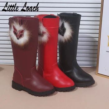 

Kids Flat Long Boots Size 26-36 All-match Fashion Cartoon Desinger Boots Non-slip Rubber Boots Princess Black Red Snowshoes