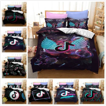 

Bedding Set Luxury Tik-Tok Duvet Cover 3D Printed Soft Comforter Pillow Cases Queen Single Double Bed Set Home Textile Decor