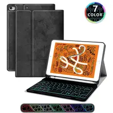 Spanish Russian backlit Keyboard Case for iPad mini 5 7.9 W pencil holder Cover funda for iPad mini 5 7.9 Keyboard