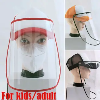 

2020 New Fashion Anti-saliva Peaked Cap Clear Full Face Splash-proof Face Protective Mask Hat