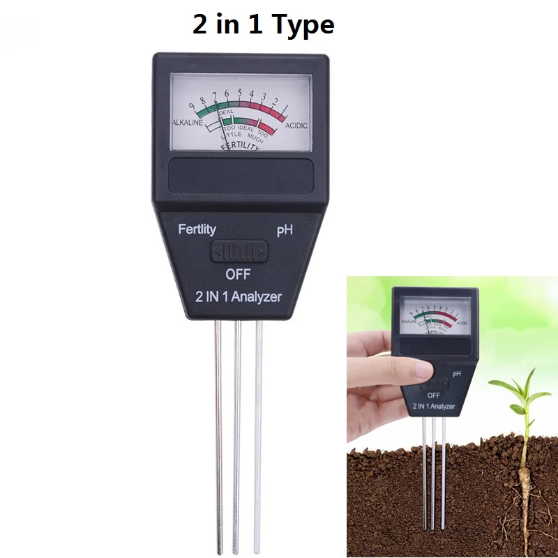 Soil PH Meter 3 in 1/2 in 1 Sunlight PH Meter Tester Light Humidity Acidity Moisture Measurement Tools for Garden Plant Flowers