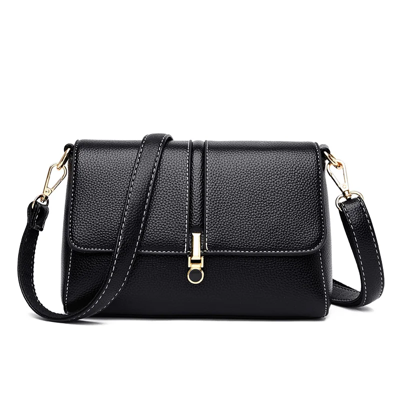 Роскошные Лоскутные сумки через плечо для женщин сумки-мессенджеры женские кожаные сумки на плечо винтажные сумки-ридикюли высокого качества - Цвет: Black