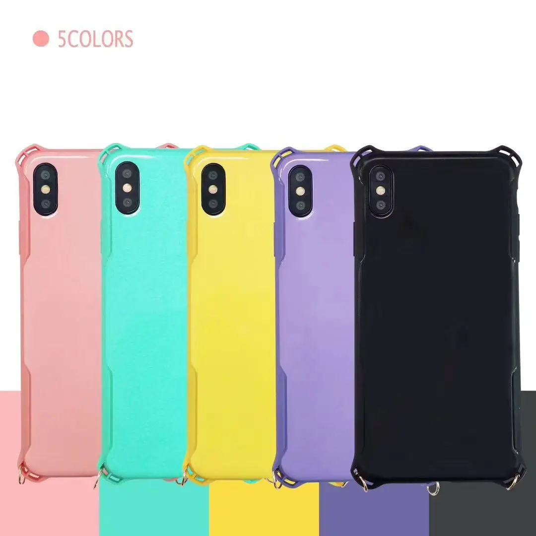 Для iPhone 11 Pro Max 6 7 8 Plus X XR XS Max красочные TPU чехол сo шнуром ремень веревка через шнур Регулируемый Чехол