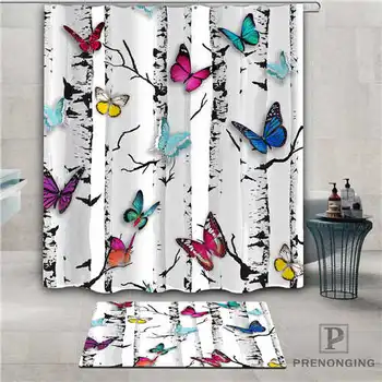 

Custom Colorful-Butterfly (1) Waterproof Shower Curtain Doormat Home Bath Bathroom Polyester Fabric Multi Sizes#2019-1-05-21