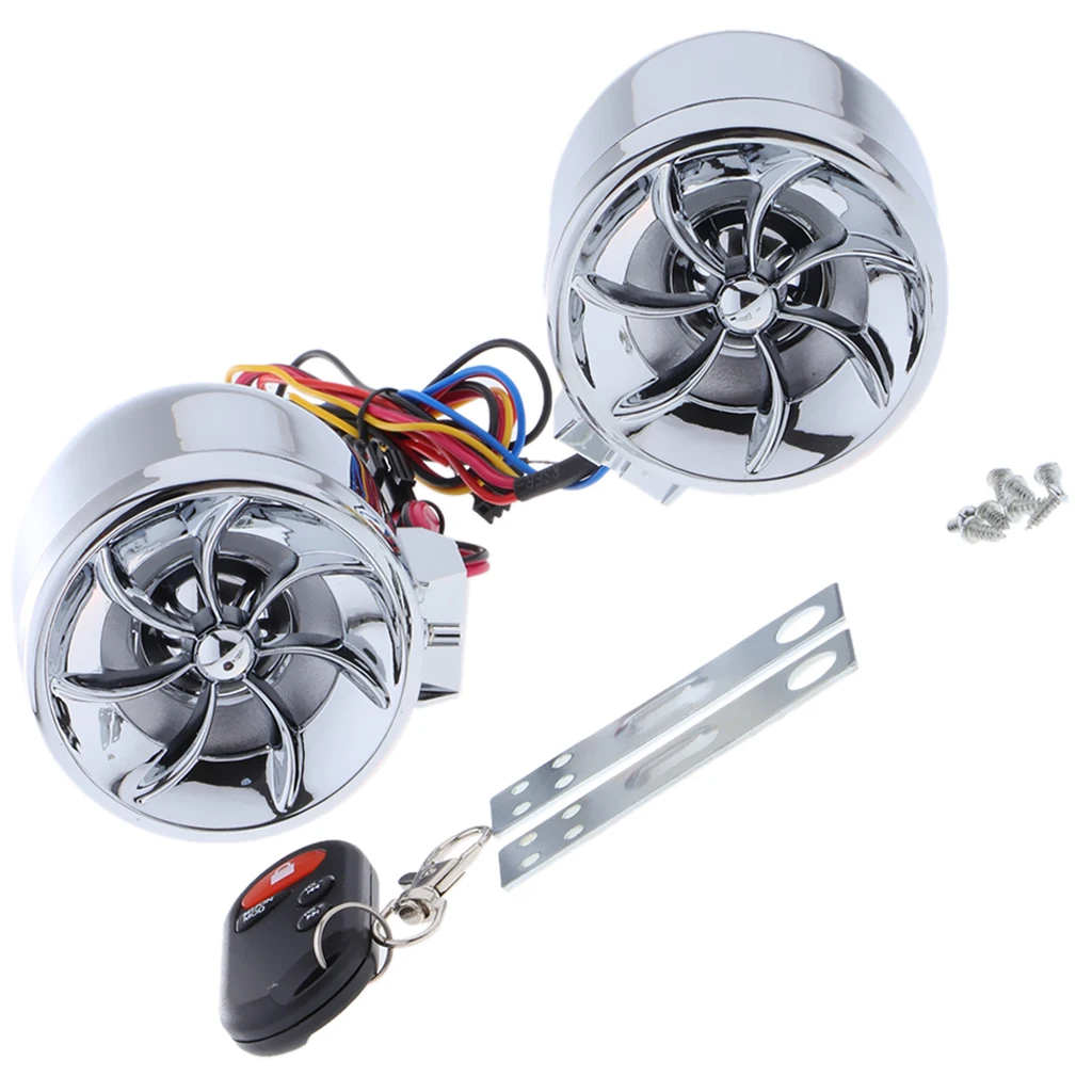 Motorcycle Alarm Audio Sound System Stereo Speakers,Radio/MP3 Music Player,Remote Control Alarm Speaker