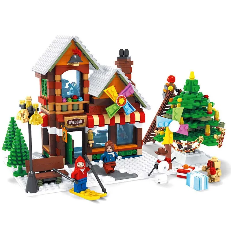 

812pcs Winter Village Toy Shop Creator CHRISTMAS TREE Building Bricks Blocks Toys 25611 Brinquedo Compatible With