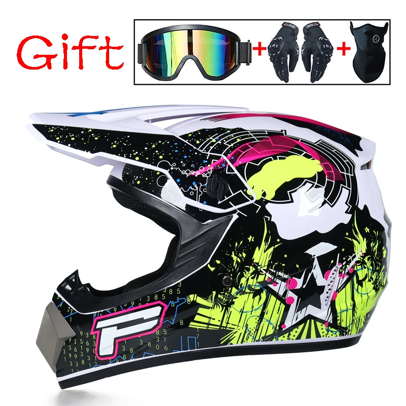 Шлем для мотоциклиста Dirt bike descente croix capacete da moto cascos moto cross off road casques Dot - Цвет: 14a