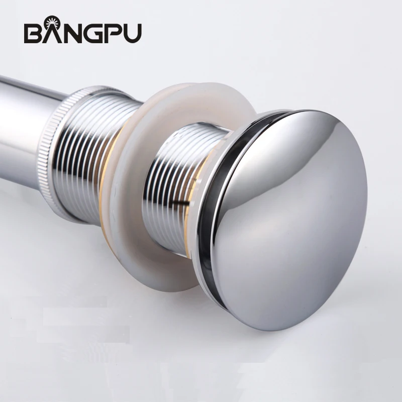 

BANGPU Bathroom Lavatory Sink Pop up Drain Brass Drain Plug Drain Strainer for Bathroom Sink Waste Drainer in Chrome Finish