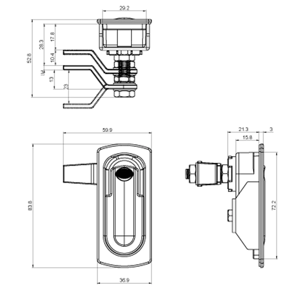 Zinc Alloy Rustproof Flush Lever Adjustable Compression Latch for Power Box,Control Box,Automation Equipment