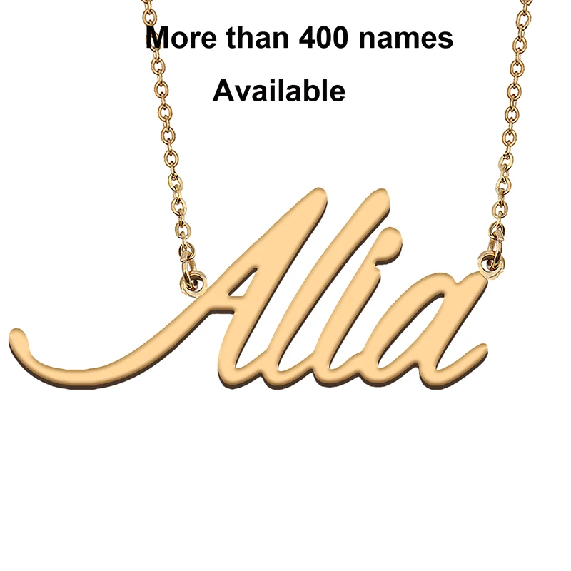 

Cursive Initial Letters Name Necklace for Alia Birthday Party Christmas New Year Graduation Wedding Valentine Day Gift