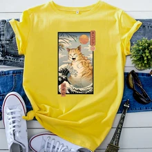 Cheap Kawaii Loverly Cats Cartoon Image Printing T Shirts For Woman Crewneck Cotton Women T-Shirts Harajuku Gothic Women'S Clothing Cheap Kawaii Loverly Cats Cartoon Image Printing T Shirts For Woman Crewneck Cotton Women T-Shirts Harajuku Gothic Women'S Clothing