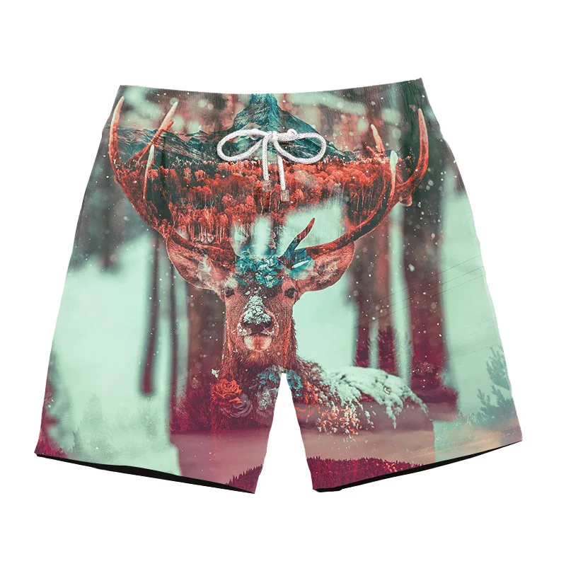 Высокая температура мужские животные 3D печатных доска быстросохнущие Летние повседневные свободные веревки Галстук пляжные шорты