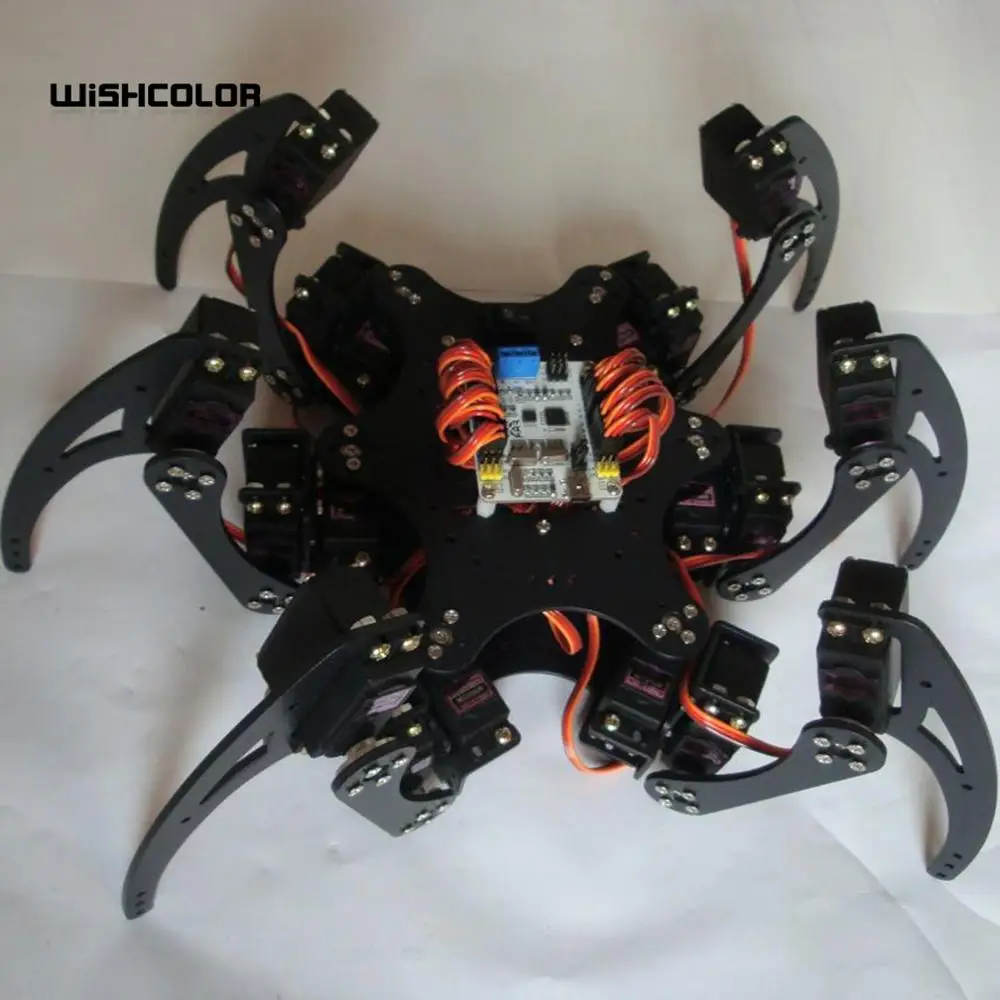 С подшипниками алюминиевый Роботизированный Hexapod Паук Шесть 3DOF Ноги робот рама