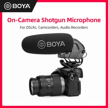 

BOYA BY-BM3030 On Camera Condenser Microphone for DSLR Nikon Canon Video Camera Audio Recorder 1/4 Screw 3.5mm Jack Mic for Live