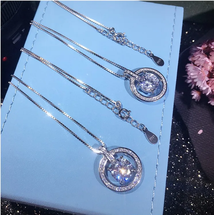 

New 925 silver Wild temperament Smart Needle Crystal from Swarovski Necklace Flashing For WomanWedding jewelry