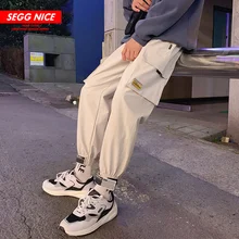 Модные популярные вечерние брюки-карго, мужские повседневные штаны в стиле хип-хоп, уличная одежда, штаны-шаровары с эластичной талией для мужчин