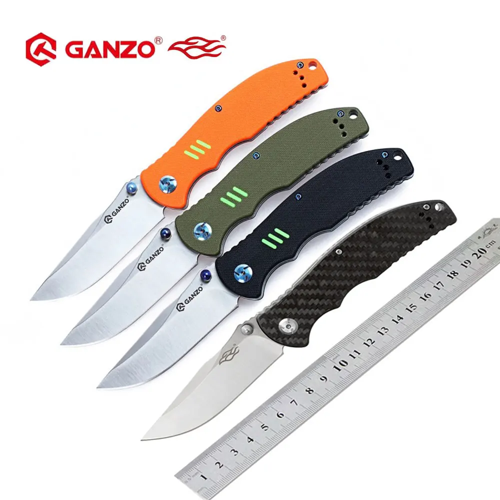 Baratos Firebird Ganzo F7501 440C G10 o mango de fibra de carbono cuchillo plegable de supervivencia herramienta de Camping cuchillo de bolsillo táctico herramienta para exteriores EDC