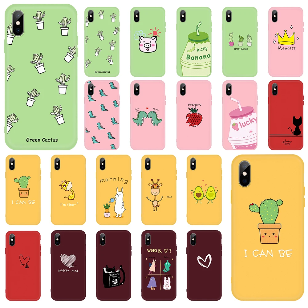 

For iPhone 11 Pro Case Solid Color TPU Phone Case for iPhone X XR XS Max 6 6S 7 8 Plus 5 5S SE 11 Pro Max Silicone Pattern Cover