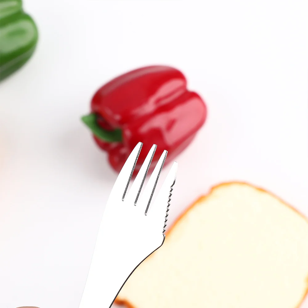 Открытый Многофункциональный 3 в 1 из нержавеющей стали Spork путешествия Кемпинг Туризм принадлежности для пикника Комбинированный нож вилка ложка для пикника гаджет