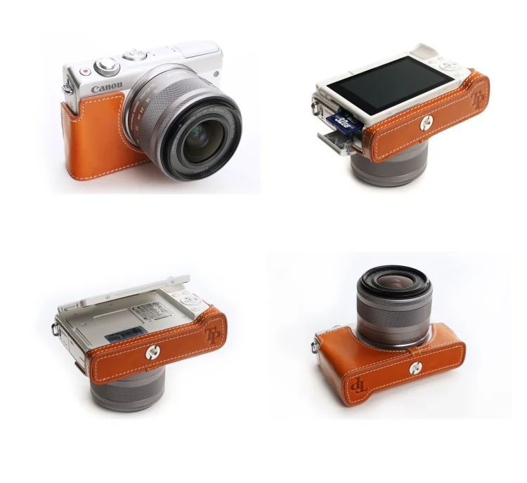 

Handmade Genuine Leather Half Case Camere Cover for Canon EOS M200 M100