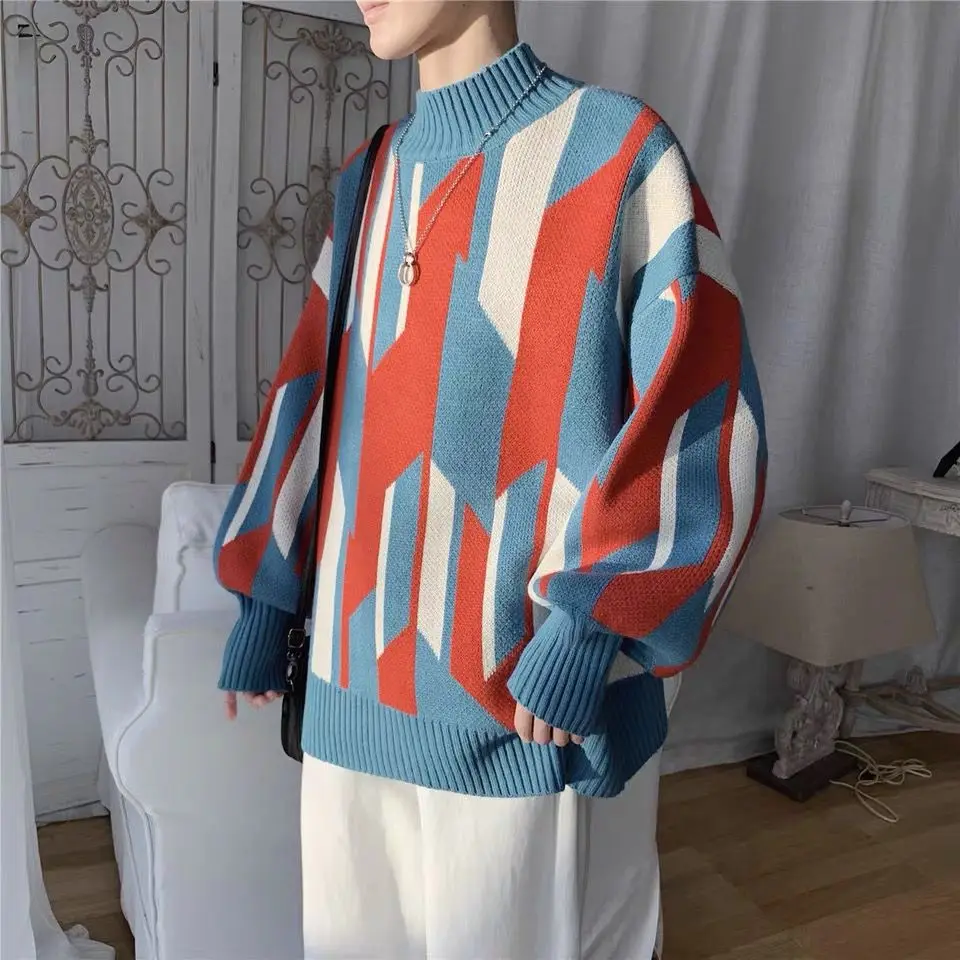 

Autumn and winter sweater men's loose lazy wind handsome all-match sweater student headless sweater coat