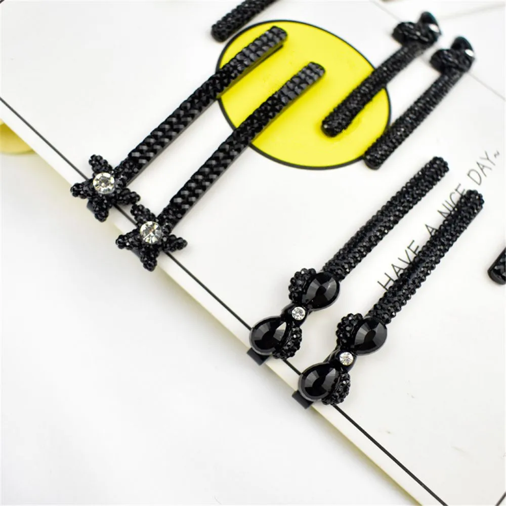 1 пара детских носков для девочек и женщин черного цвета с украшением в виде