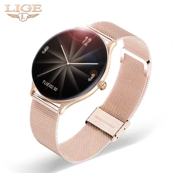 

LIGE Ladies Smart Watch Women smartwatch Woman Waterproof Fitness Tracker 9.0mm ultra-thin body Heart Rate Blood Pressure Monito