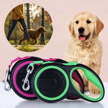 

3/5m Retractable Dog Leash Automatic Extending Dog Cat Traction Rope Nylon Dog Lead Puppy Walking Running Leash Pet Supplies