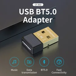 Adaptador dongle bluetooth 5.0 usb, para computador notebook alto falante sem fio mouse música áudio bluetooth dongle receptor transmissor