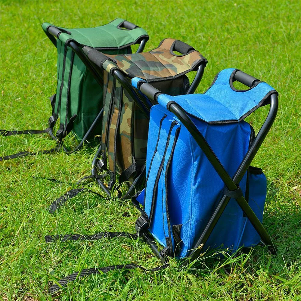 Открытый Кемпинг рыболовный стул табурет походный портативный рюкзак с охладителем изолированная сумка для пикника походная камуфляжная настольная сумка для сиденья