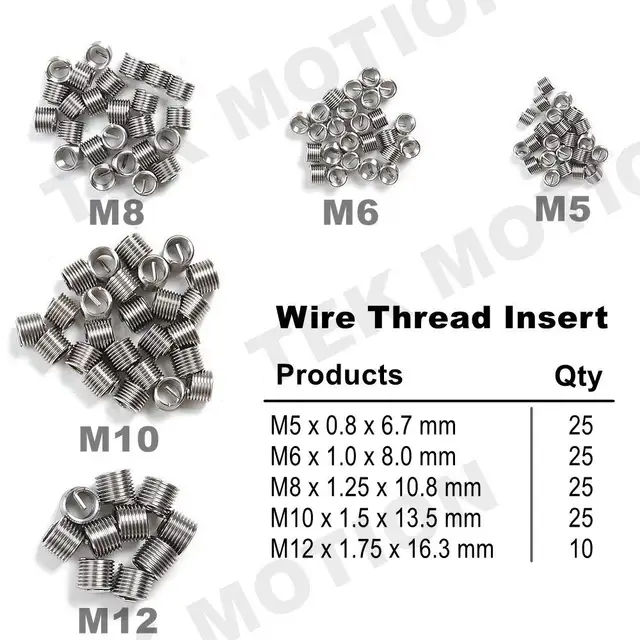 MR CARTOOL 131Pcs Stripped Thread Rethread Helicoil Repair Kit Metric M5 M6 M8 M10 M12 Auto Repair Hand Sheet Metal Tools Set 4