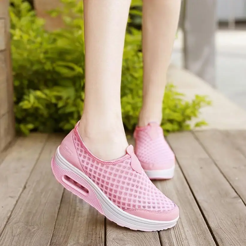 

Women's Shake Shoes Sneakers 2019 New Rocking Shoes Air Net Surface Leisure Run Women Sneakers Large Size Girls Mesh Shoes
