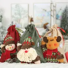 Лимит 100 холст Счастливого Рождества Снежинка Рождественская елка олень Хранения Подарочная сумка новая