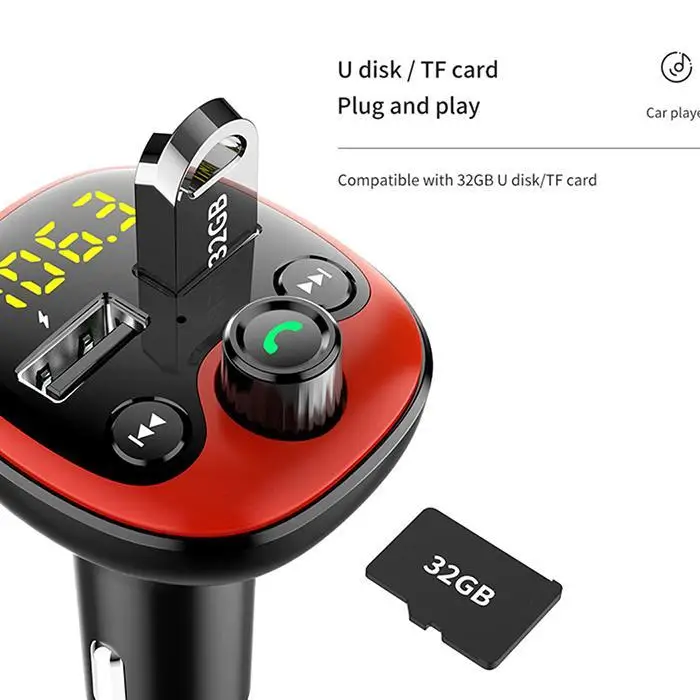 Двойной usb порт Авто прикуриватель Bluetooth 12-24V 3.1A 36g 24 часа 12 V-24 V модели MP3 передатчик